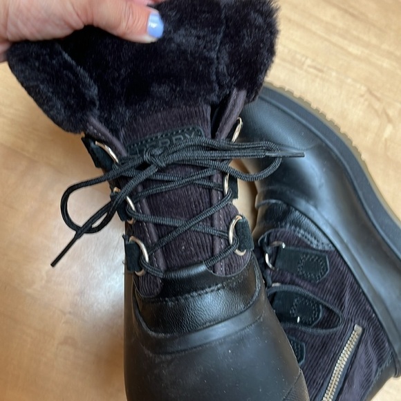 NWOB Sperry Women’s Pacifica Alpine Rain Boot Black Corduory/Faux Fur size 6 - Picture 8 of 8